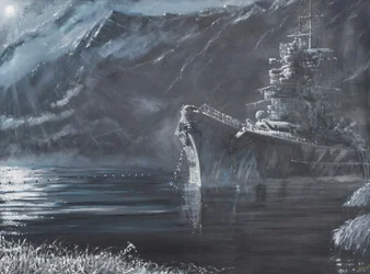 Tirpitz Pohjoisen yksinäinen kuningatar 1944, 2007, (Öljy kankaalle)